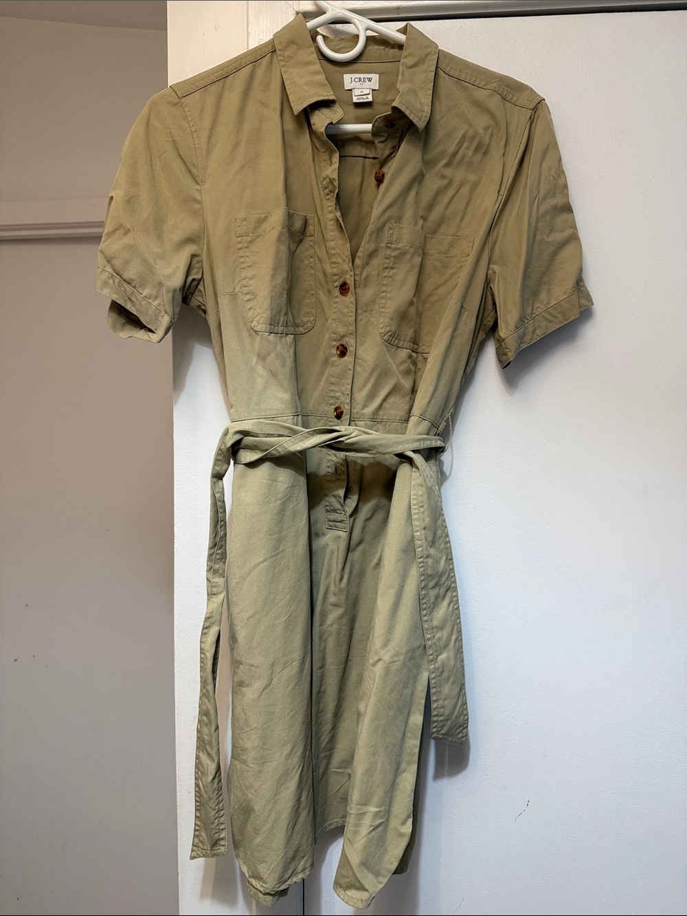 J. Crew Kahki Short Sleeve Shirt Dress